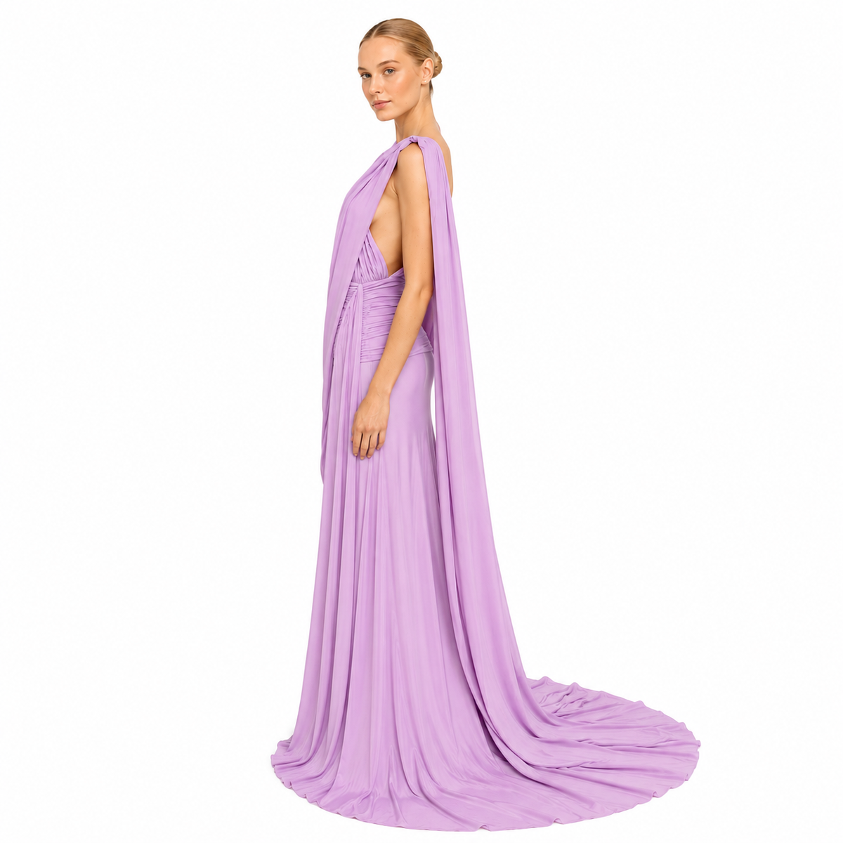 VESTIDO ASIMETRICO DRAPEADO