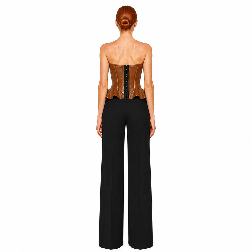 CORSET CUERINA PEPLUM