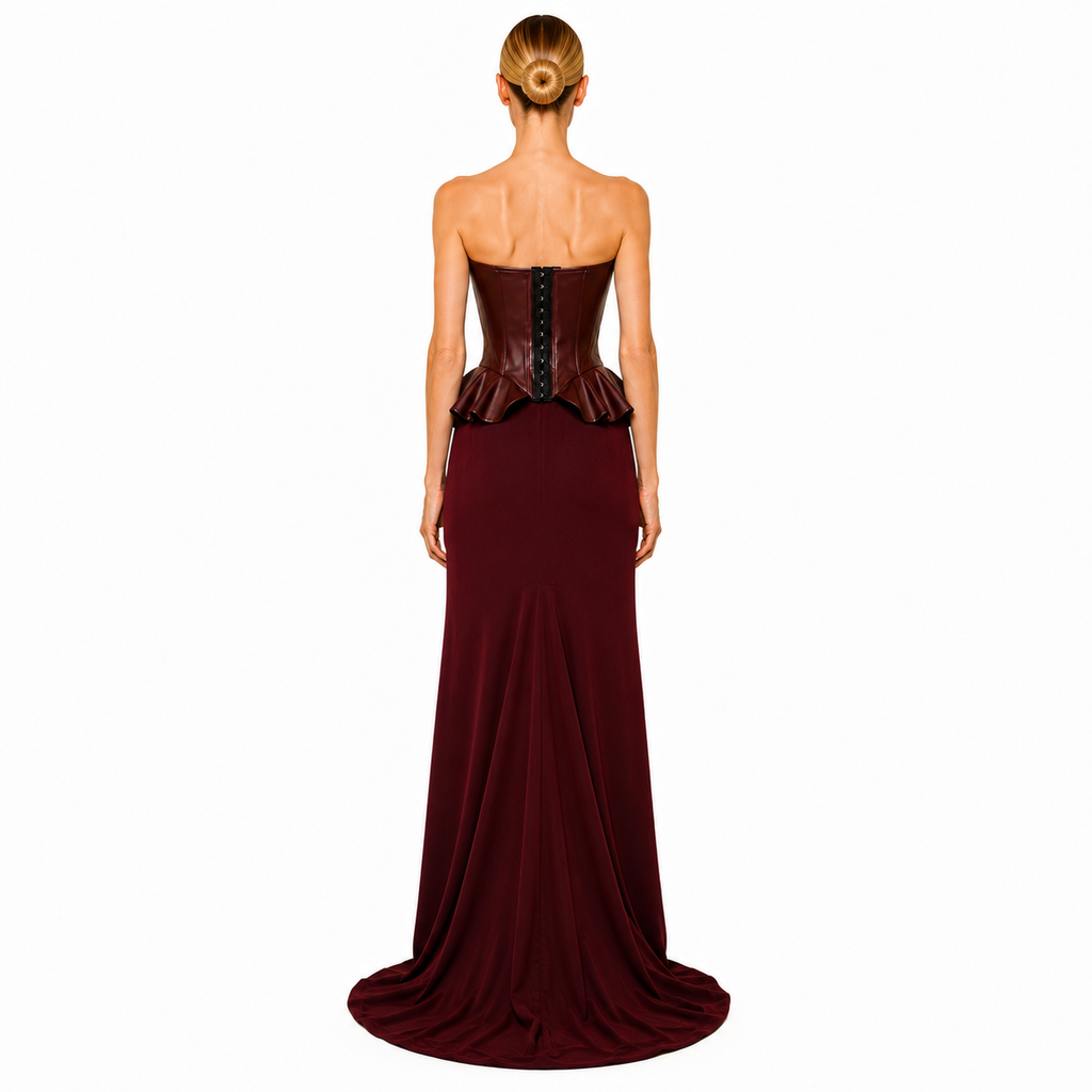 CORSET CUERINA PEPLUM