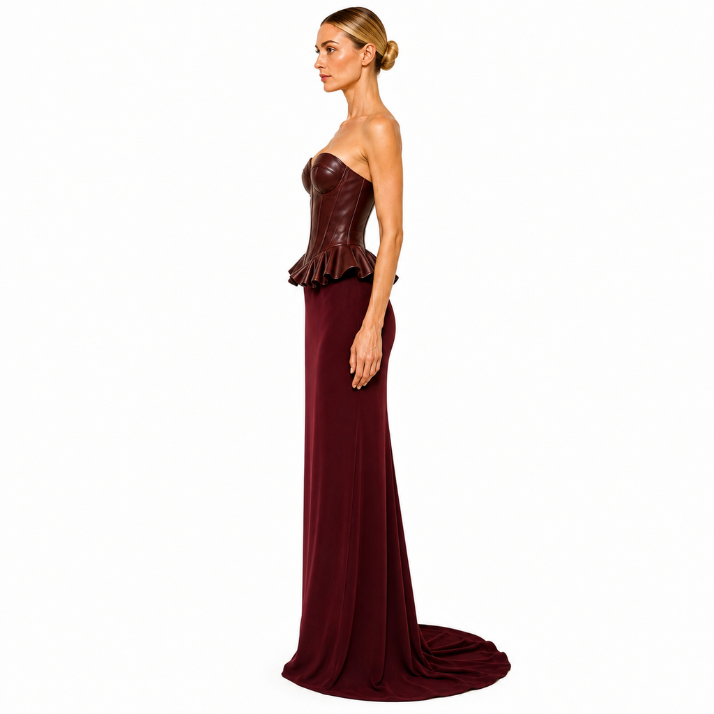 CORSET CUERINA PEPLUM