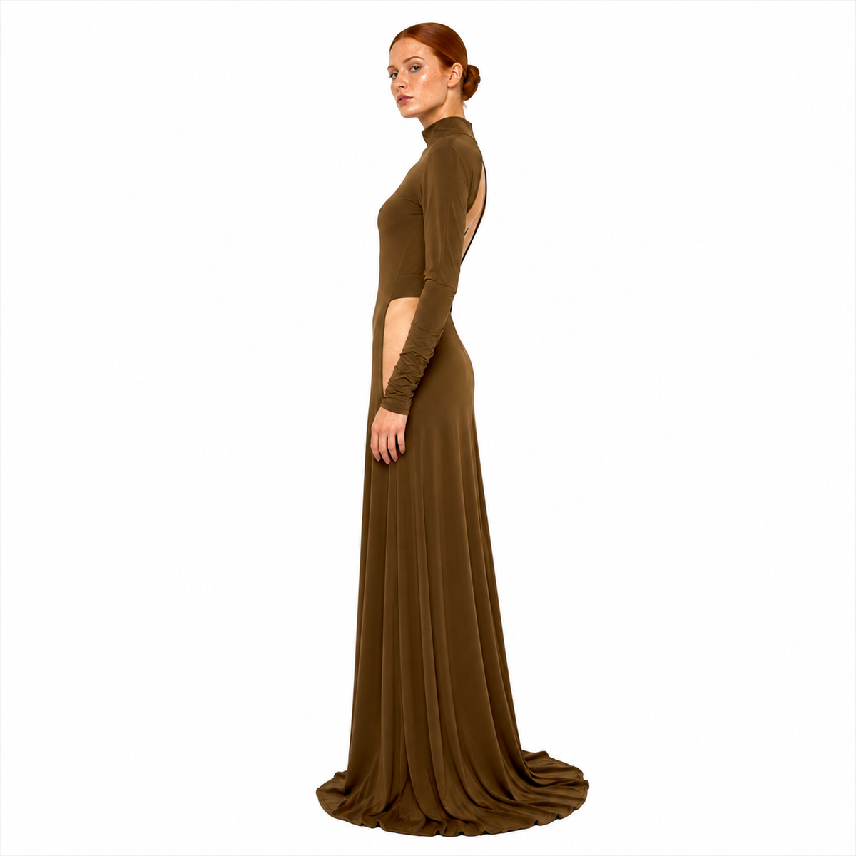 VESTIDO DRAPEADO MALLA ESPALDA