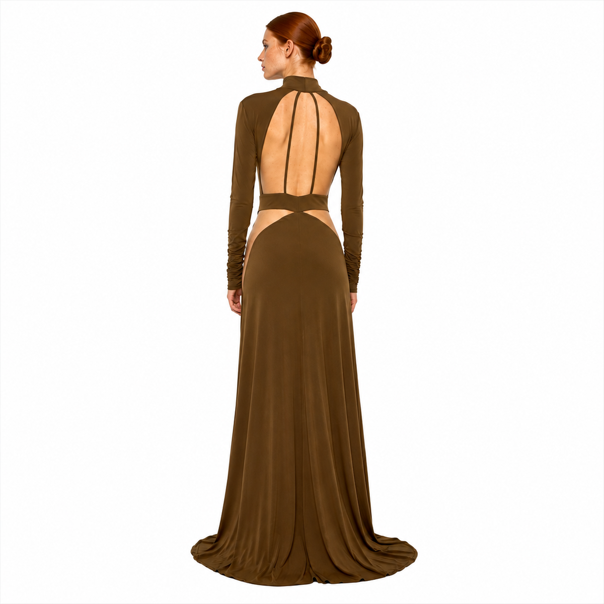 VESTIDO DRAPEADO MALLA ESPALDA