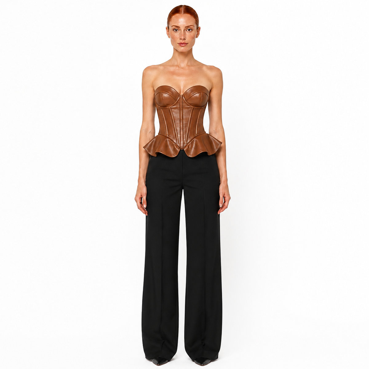 CORSET CUERINA PEPLUM