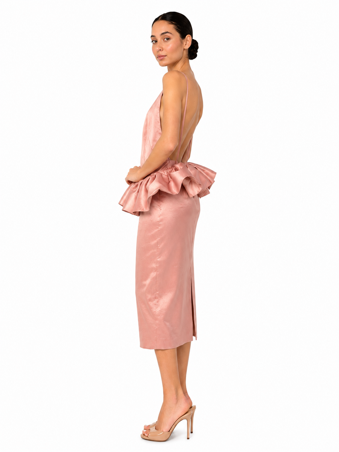 SET BLUSA PEPLUM + FALDA TUBO TAFETA