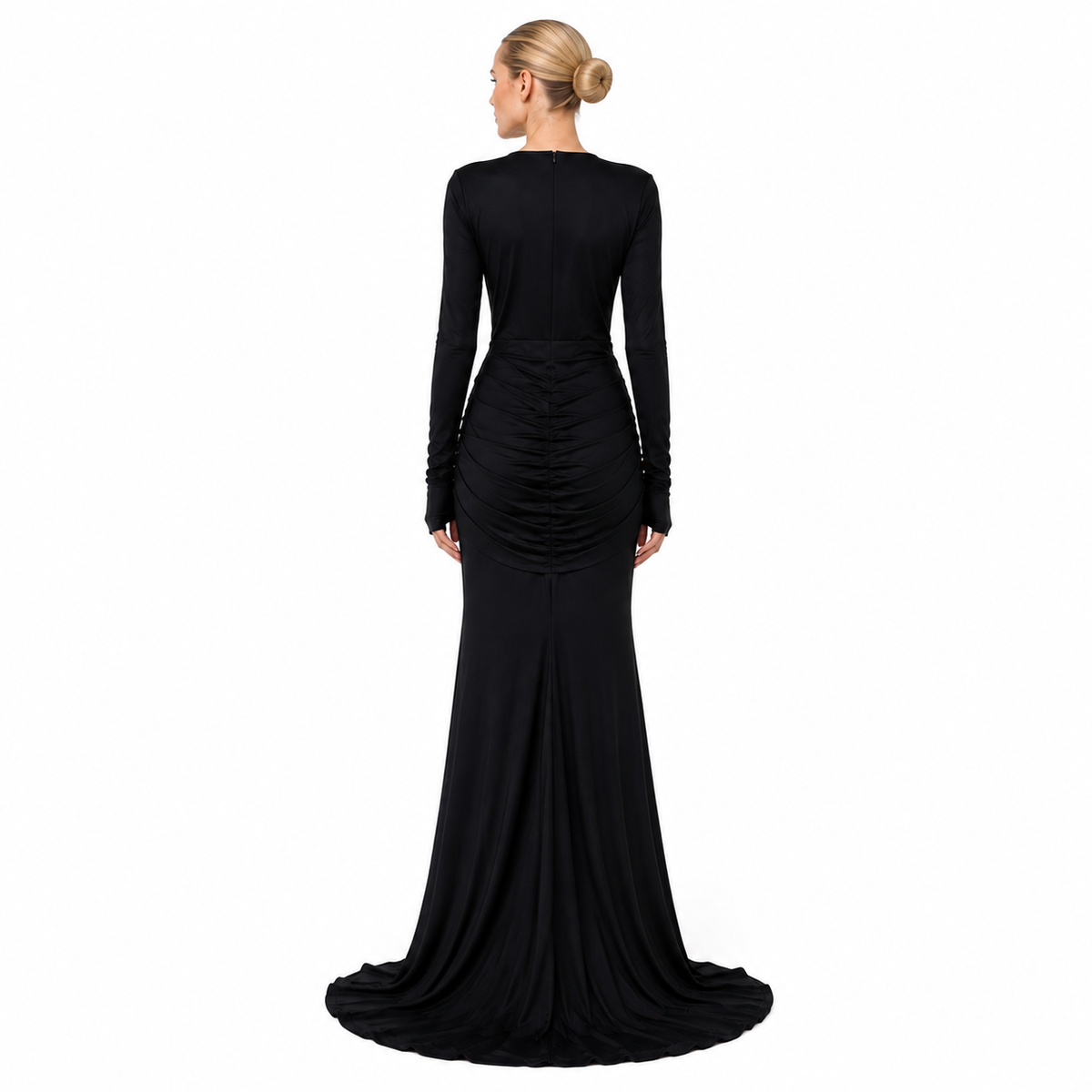 VESTIDO DRAPEADO ESCOTE CUADRADO