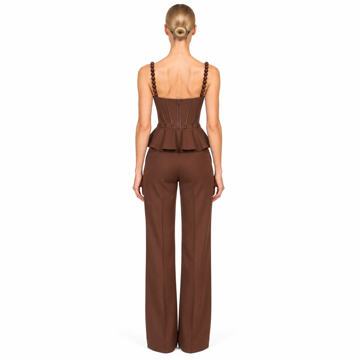 CORSET LICRADO PEPLUM PEPA MADERA