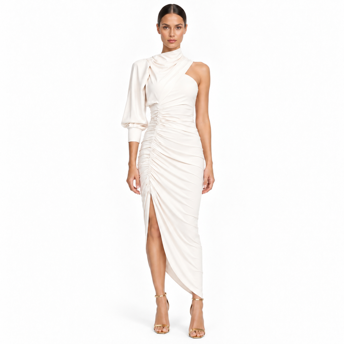 VESTIDO DRAPEADO CUELLO
