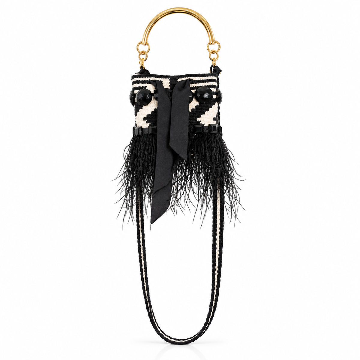 MOCHILA PEQUEÑA PLUMA NEGRA